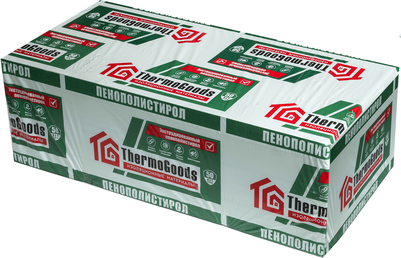 Extruded polystyrene board, 20–100 mm